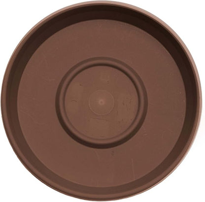 Bloem Terra Resin Saucer Tray: 9.25" Bottom Width - Chocolate Brown - Matte, Durable, Ribbed Bottom, Indoor and Outdoor, Fits 12" Terra Pots