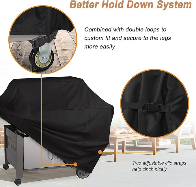 NettyPro Grill Cover for Outdoor Grill 60 inch Waterproof Heavy Duty Gas BBQ Cover for Outside Weber, Char-Broil, Brinkmann, Jenn Air, Nexgrill 3-4 Burners Barbecue, Black