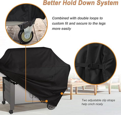 NettyPro Grill Cover for Outdoor Grill 72 inch Waterproof Heavy Duty Gas BBQ Grill Cover for Outside Weber, Char-Broil, Brinkmann, Jenn Air, Nexgrill 3-5 Burners Barbecue, Black