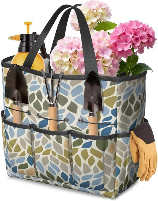 Paisley Garden Tool Bag - Waterproof Garden Tote with 8 Pockets, Large Storage Home Organizer Gardening Tool Oxford Bag for Garden Tools Kits Holder, Ideal Outdoor Gardening Gift for Women & Men
