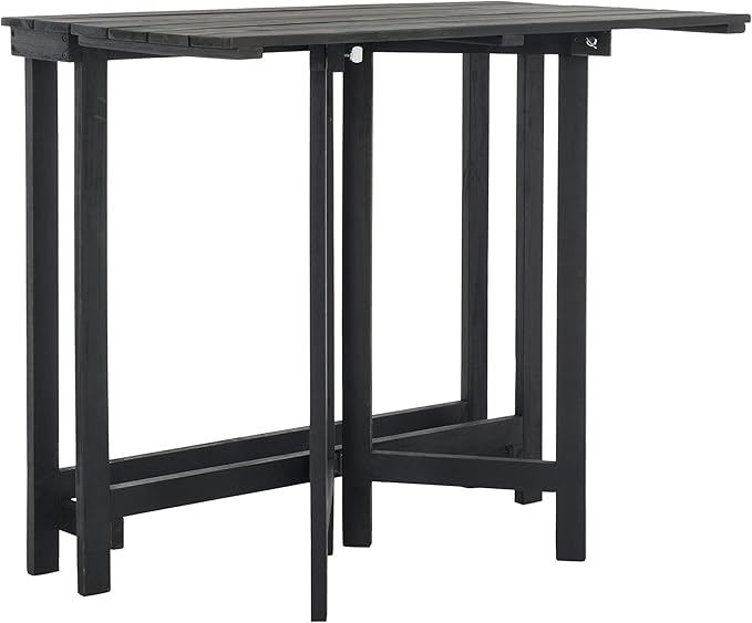 SAFAVIEH PAT6754A Collection Wilton Teak and Navy Balcony Corner Lounge Outdoor Set