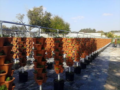 Mr. Stacky 18 inch Large Stackable Planters (Terra-Cotta) Out Door Garden. Vertical Planter. Made USA. Easy to Set up Save a Space. Save a Water.