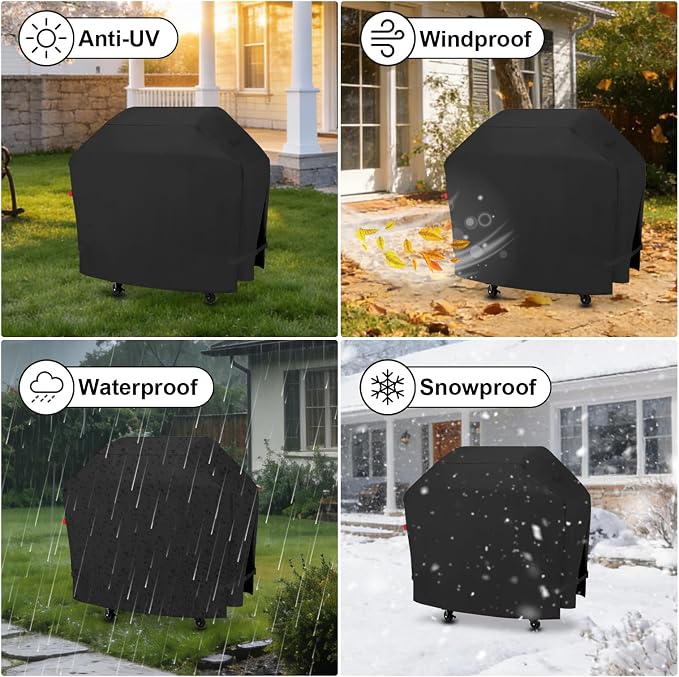 Outdoor Grill Cover for Royal Gourmet GA5403B/GA5403C 5-Burner Propane Gas Grill, 58 Inch Waterproof 600D Grill Cover for SG6002R/GE6001H 6-Burner BBQ Gas Grill, Heavy Duty Covers-58 x 26 x 45 Inches.