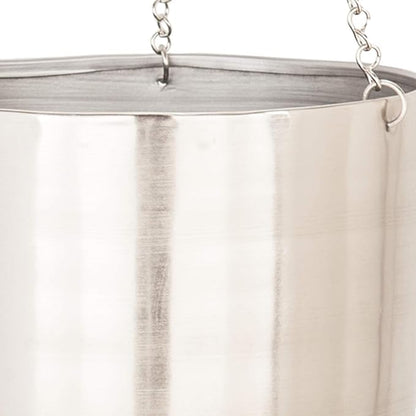 Deco 79 Metal Hanging Planter, Set of 2 9", 11"H, Silver