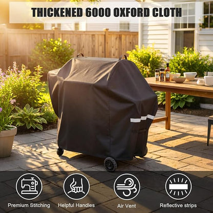Grill Cover for 850FB2/850M and 1300M PB1250CS Pit Boss Grills,600D Heavy Duty Water-Resistant BBQ Cover with Adjustable Windproof Straps for Pit Boss Wood Pellet Grills All-Season Protection