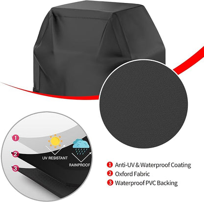 Grill Cover, 32 inch Small Gas Grill Cover for Outdoor Grill, Waterproof, Weather Resistant, UV & Fade Resistant, BBQ Grill Cover with Hook and Loop Straps, Black