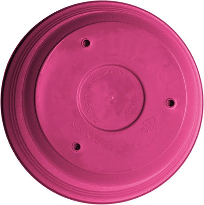 Bloem Saturn 12" Fuchsia Round Resin Planter Pot with Snap-in Saucer for Indoor and Outdoor Gardening