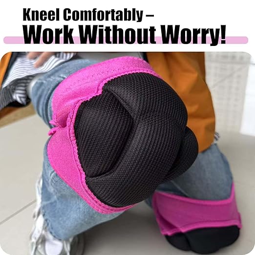Garden Knee Pads for Women for Flooring House Cleaning, Soft Kneeling Cushions for Weeding Planting, Comfortable Protective Knee Pad for Kneeling for Yard Carpet Concrete Tile Work, Pink M