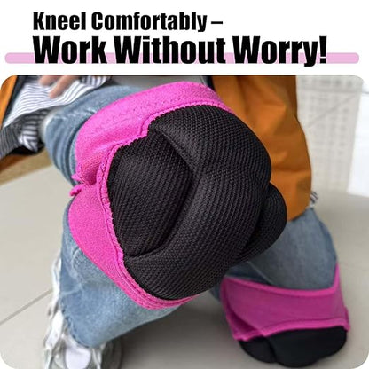 Garden Knee Pads for Women for Flooring House Cleaning, Soft Kneeling Cushions for Weeding Planting, Comfortable Protective Knee Pad for Kneeling for Yard Carpet Concrete Tile Work, Pink M