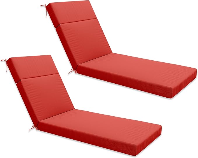 Chaise Lounge Cushion for Outdoor Furniture, Waterproof Fade and Tear Resistant Lounge Deck Chair Cushions for Patio Lawn Pool Resort Hotel