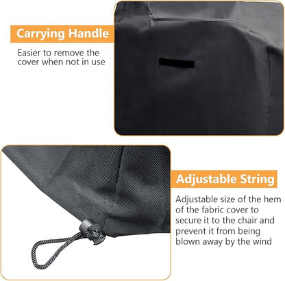 ATR ART TO REAL Outdoor Protective Cover, Patio Furniture Chair Protective Storage Cover, Sturdy and Water Protected Outside Armchair Cover (Black)