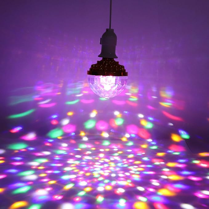 Garosa Color Rotating Bulb E27 RGB Color Changing Party LED Bulbs for Indoor Outdoor Parties, Photography US Plug 110‑240V