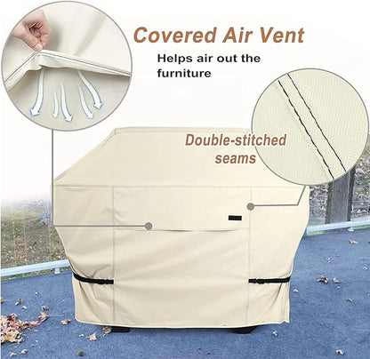 NettyPro Griddle Cover for Blackstone 36 inch Griddle Waterproof Heavy Duty 4 Burner Flat Top Gas Grill Cover for Blackstone 36" Griddle Cooking Station and Camp Chef FTG600, Beige