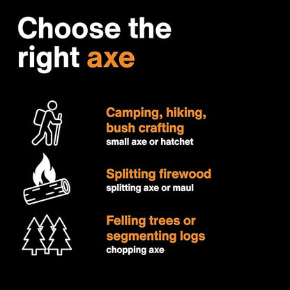 Fiskars X25 Splitting Axe, 28" Wood Splitting Axe for Medium to Large Size Logs with Shock Absorbing Handle and Sheath, Split Firewood, Forged Steel Blade, Bushcraft Gear and Camping Hatchet