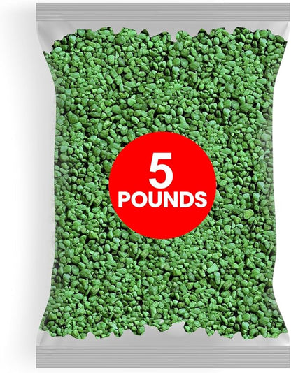 Hygloss Craft Rocks Mini Stones for Art Projects Bag O' Gravel, Green, 5 lb