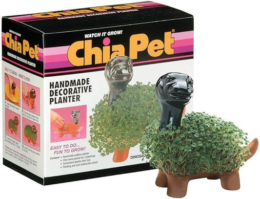 Chia Pet Dinosaur Collectable with Seed Pack, Decorative Pottery Planter, Easy to Do and Fun to Grow, Novelty Gift, Perfect for Any Occasion