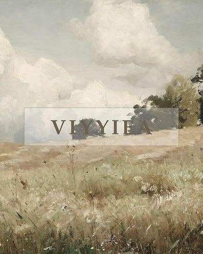 VIYYIEA Extra Large Canvas Wall Art, 36x54 Inch Vintage Landscape Painting, Neutral Pastoral Nature Wall Decor for Living Room or Bedroom, Above Sofa