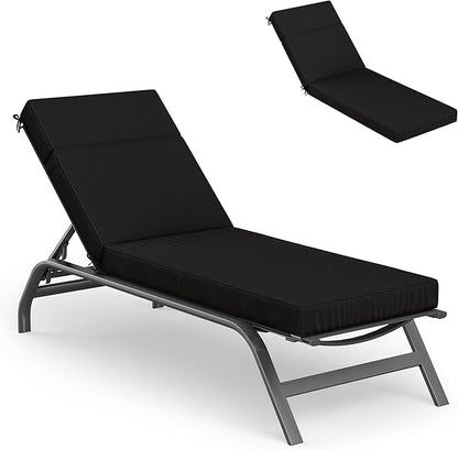 Chaise Lounge Cushions Outdoor, 80" L X 26" W X 4" D Lounge Chair Cushions for Outdoor Furniture, High-Density Foam Outdoor Chaise Cushion-Waterproof Fade-Resistant ThickPatio lounge chair cushion