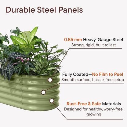 4-Pack Galvanized Raised Garden Bed 8x4x1.5 | 10x2x1.5 ft, 18" Tall Metal Planter Boxes Outdoor for Herb Vegetable, Modular Raised Flower Bed for Gardening with Zn-Al-Mg Coated - Brooklyn Grey