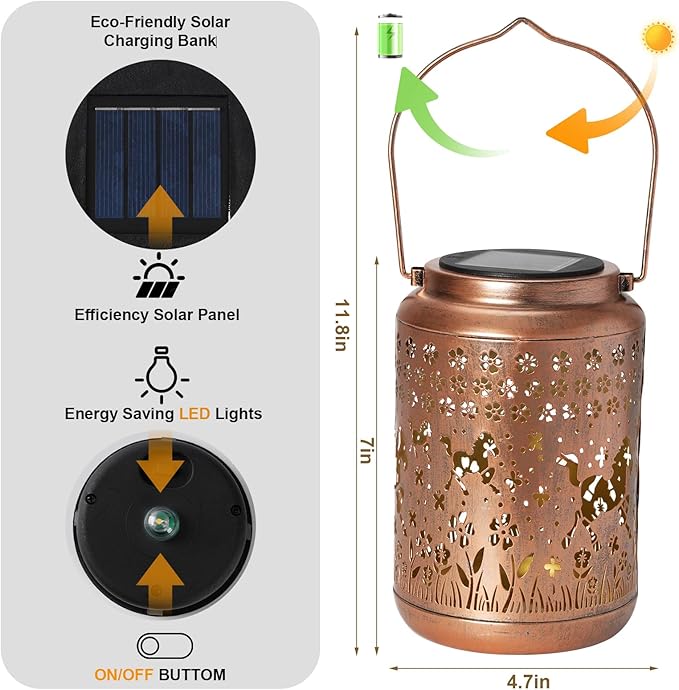 Horse Solar Lantern Outdoor Horse Decor Garden Decor Waterproof Light Hanging Solar Lights Yard Decor, Christmas Gifts, Gifts for Women, Gifts for Mom, Gifts for Grandma, Horse Gifts