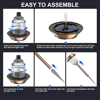 XMCOSY+ Solar Pathway Lights Outdoor - 6 Pack Solar Lights Outdoor Waterproof, 10-40 LM Dimmable Auto On/Off Solar Outdoors Lights Yard Garden Walkway Driveway (Warm White)