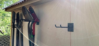 4-Pack Heavy-Duty Garage Wall Hooks, Solid Steel Tool Hanger for Shovel, Rake, Broom, Yard & Garage Organization