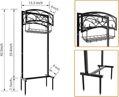 Fire Beauty Garden Hose Holder,Freestanding Water Hose Holder,In ground Hose Rack Organizer for Outdoor,Detachable Water Hose Holder Stake,Hose Reel Stand,Hose Hanger Rack for Lawn Yard