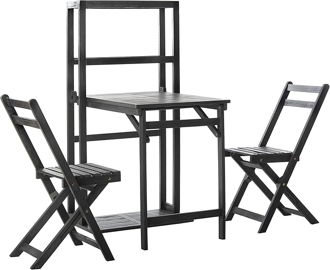 SAFAVIEH PAT6756A Outdoor Collection Griffen Balcony Natural Set Dining Cabinet