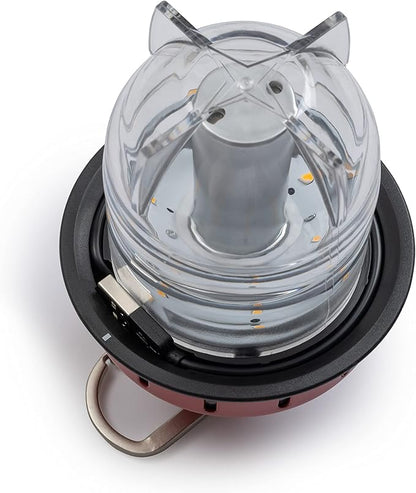 Barebones Beacon Hanging Light – Red, Rechargeable LED Camping Lantern with Adjustable Brightness – Weatherproof Vintage-Style Hanging Lantern for Outdoor Adventures and Year-Round Use