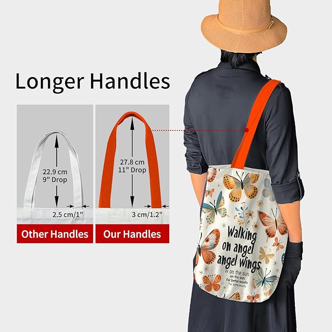 itgowisa Canvas Tote Bag for Women, Tote Bag with Zipper Inner Pocket, Zippered Canvas Bag for Shopping Work Grocery Everyday