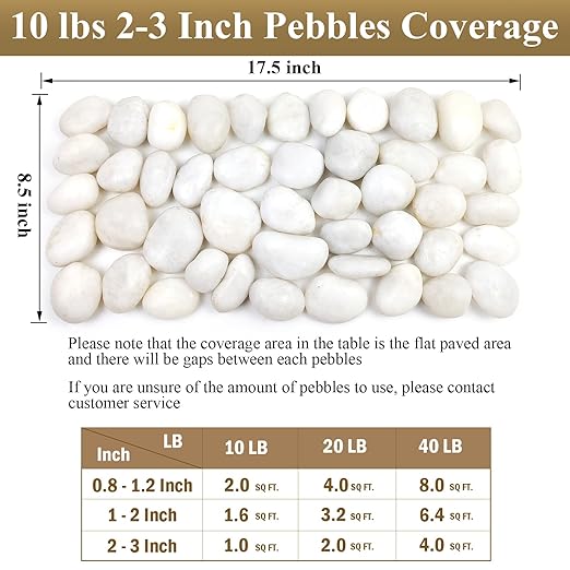 FANTIAN 20 lbs White River Rocks for Landscaping, 2-3 inch Large Pebbles for Plants, Decorative Stones for Planters Vase Aquarium and Outdoor Garden Rocks