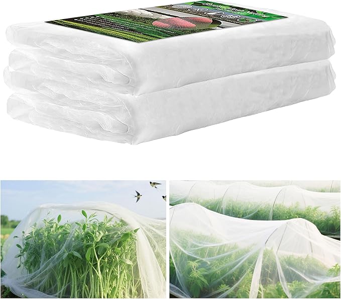 Garden Netting 10x20FT 2 Packs Ultra Fine Mesh Netting Bird Barrier Protection Vegetable Fruit Tree Bushes Plant Cover for Raised Bed