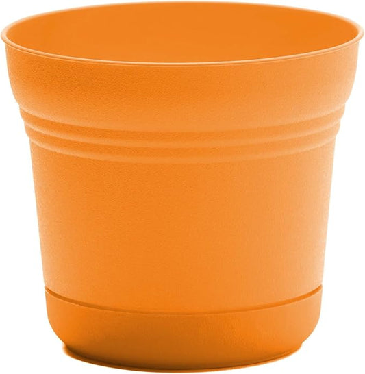 Bloem Saturn 5" Mango Round Resin Planter Pot with Snap-in Saucer for Indoor and Outdoor Gardening