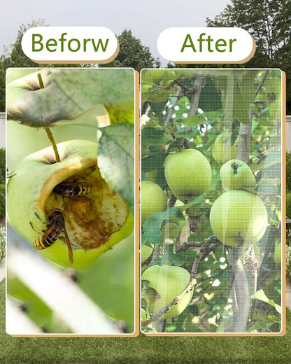 4 Pack Large Fruit Tree Netting, 7.8 x 7.8 Ft Blueberry Tomato Protection Net with Zipper & Drawstring, Insect Bird Barrier Netting Plant Covers for Fruit Vegetable Trees, Flower, Bushes in Garden