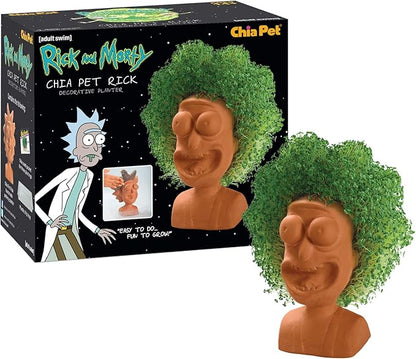 Chia Pet Rick & Morty - Rick with Seed Pack, Decorative Pottery Planter, Easy to Do and Fun to Grow, Novelty Gift, Perfect for Any Occasion