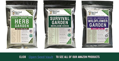 Open Seed Vault | 4,000 Heirloom Seeds | 12 Variety Pack of Herb Seeds | 2026 Season | Non GMO Vegetable and Fruit Seeds | Planting Outdoor & Indoor Garden | Gardening Starter Kit High Yield Produce
