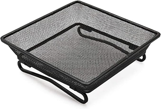 Ground Bird Feeder Tray 8 inches Square Platform Metal Mesh Seed Holder Outdoor Garden Decoration for Attracting Wild Birds