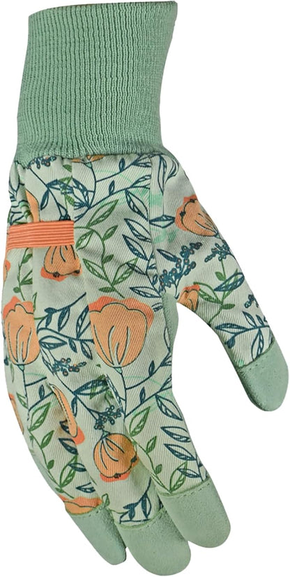 DIGZ Women's Leather Palm Garden Gloves with Knit Wrist