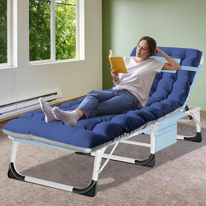 ABORON 3-in-1 Tanning Chair, 5-Position with Face and Arm Holes | 5-position reclining chair includes a removable mat, pillow, face hole and arm slots; folds flat for beach or patio use.