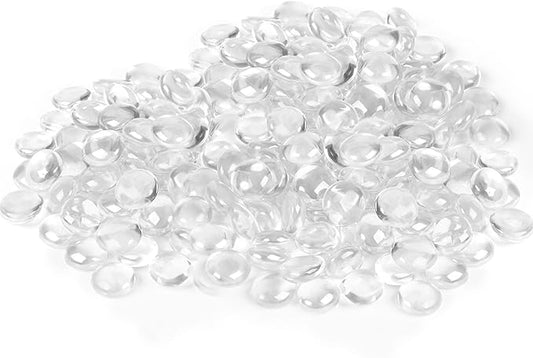 Houseables Glass Beads for Vases, Marbles for Vases, Glass Marbles, Vase Filler, Clear Beads, Flat Marble, Clear Gems, Crafts, Pebbles, Stones, Decorative Rocks, Plants, Florist, Floral, 10 LB, 1000PC