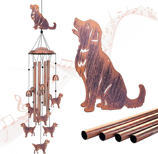 Golden Retriever Dog Wind Chimes for Outside,Dog Gifts for Women Men/Memorial Gift/Sympathy Gift/Birthday Gifts Metal windchimes Outdoors/Indoors,Garden Decor,Patio,Home,Porch,Yard Decorations