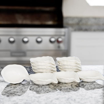 Outset Grillable Shells, Set of 12 Ceramic Oyster Shells | For Grilling, Baking & Serving Oysters | Handles Heat Up To 932 F | Reusable Oyster Cooking Shells | Dishwasher Safe Ceramic