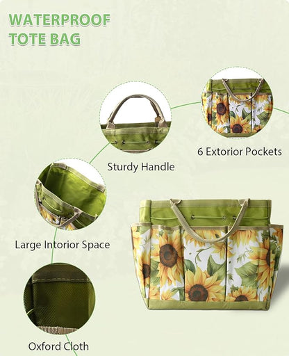 Garden Tools Set 12PCS, MOSFiATA Gardening Kit with Organizer Bag, Heavy Duty Soil Shovel, Transplant Trowel, Weeder, Hand rake, Ideal Gardening Gifts
