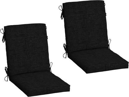 Arden 2-Pack Outdoor Patio Dining Chair Cushion, 20x44, Rain-Proof Seat Pad, Fade-Resistant Outdoor Cushion Black Leala