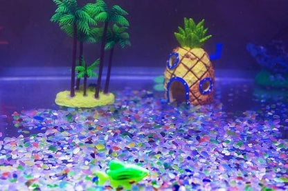 340PCS Glow Stone Glowing in The Dark Pebbles Outdoor Decor Fish Tank Gravel Rocks Decoration (Pink in Daytime, Purple in The Dark)