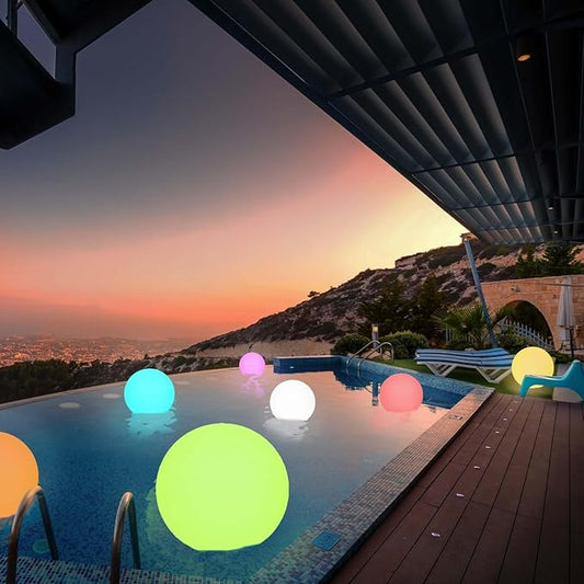 Efavormart 20” Cordless Floating Pool Lights with Remote, Garden Lights 16 RGB Colors with 4 Color Modes Light Up Ball for Swimming Pool, Back Yard, Fountain, Garden, Pathway, Lawn