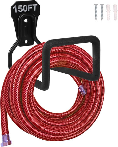 PeoMev 2pcs Heavy Duty Hose Hanger Garden Hose Storage Black Water Hose Holders for Outside Wall Mount Garden Hose Reel Hose Stand