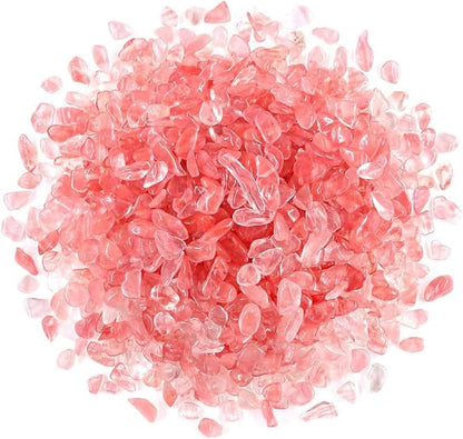 WAYBER Decorative Pebbles, 2 Lbs/920g (Fill 2 Cups) Pink Crystal Quartz Stones Irregular Rock Gravel for Aquarium Turtle Tank Decoration/Succulent Plant Landscape/Flowerpot Vase Ornament