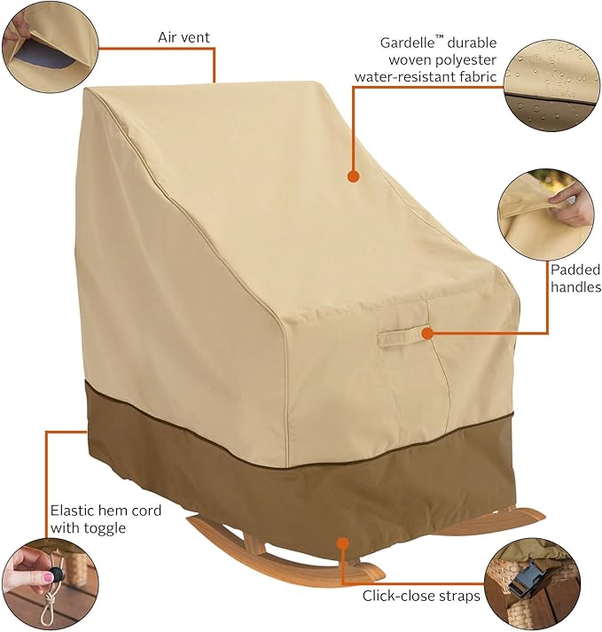 Classic Accessories Veranda Water-Resistant 32 Inch Rocking Chair Cover, Patio Furniture Covers