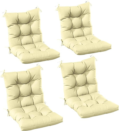 Patio Seat&Back Chair Cushions for Outdoor Furniture，Comfortable Cushions for Rocking/Dining/Lawn Chair-Set of 4